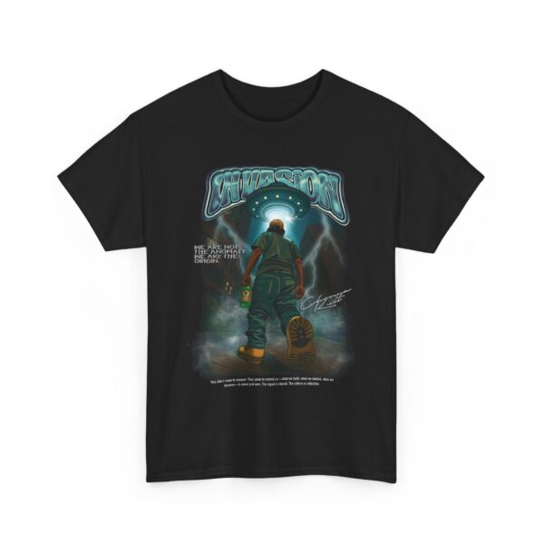 Invasion Cotton Black T-Shirt- Casual